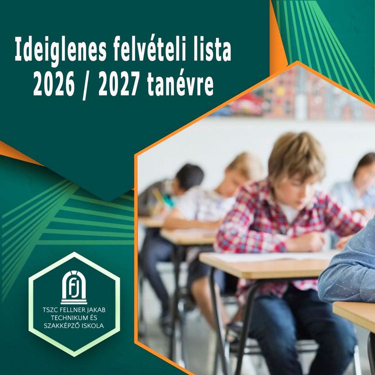 Ideiglenes felvételi lista 2026/2027-es a tanévre